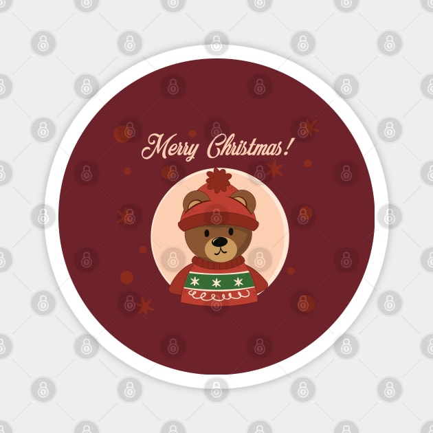 Merry Christmas Teddy Bear Magnet by MonkeyBusiness